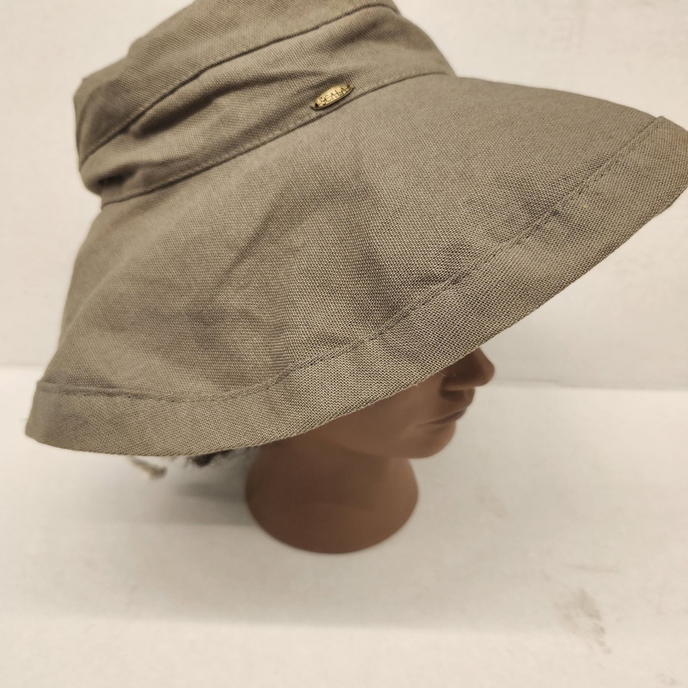 Scala Collezione Wide Brim Sun Hat Cotton Blend Beige Outdoor Gardening